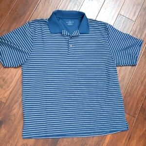 Grand Slam Golf Blue Striped Ribbed Polo Shirt size XXL